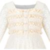 Sunny Fashion Flower Girls Dress Lace Square Party Pageant Wedding Vintage Formal(Light Beige)