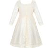 Sunny Fashion Flower Girls Dress Lace Square Party Pageant Wedding Vintage Formal(Light Beige)