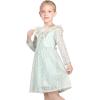 Sunny Fashion Flower Girls Dress Lace Square Party Pageant Wedding Vintage Formal(Light Green)