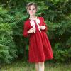 Sunny Fashion Flower Girls Dress Lace Square Party Pageant Wedding Vintage Formal(Red)