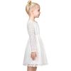 Sunny Fashion Flower Girls Dress Lace Square Party Pageant Wedding Vintage Formal(White Diamond Lace)