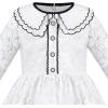 Sunny Fashion Flower Girls Dress Lace Square Party Pageant Wedding Vintage Formal(White Flower Lace)
