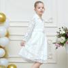 Sunny Fashion Flower Girls Dress Lace Square Party Pageant Wedding Vintage Formal(White Lace)