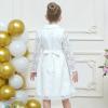 Sunny Fashion Flower Girls Dress Lace Square Party Pageant Wedding Vintage Formal(White Lace)