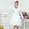 Sunny Fashion Flower Girls Dress Lace Square Party Pageant Wedding Vintage Formal(White Lace)