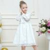Sunny Fashion Flower Girls Dress Lace Square Party Pageant Wedding Vintage Formal(White Lace)