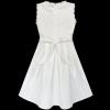 Sunny Fashion Flower Girls Dress Off White Lace Pleated Hem Wedding Pageant