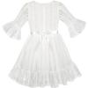 Sunny Fashion Flower Girls Dress Off White Lace Wedding Pageant Party Size 5-10(White)
