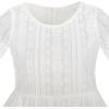 Sunny Fashion Flower Girls Dress Off White Lace Wedding Pageant Party Size 5-10(White)