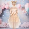 Sunny Fashion Flower Girls Dress Unicorn Rainbow Pageant Princess Party(Beige Star)