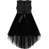 Sunny Fashion Flower Girls Dress Unicorn Rainbow Pageant Princess Party(Black)