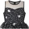 Sunny Fashion Flower Girls Dress Unicorn Rainbow Pageant Princess Party(Black Butterfly)