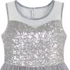 Sunny Fashion Flower Girls Dress Unicorn Rainbow Pageant Princess Party(Gray)