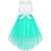 Sunny Fashion Flower Girls Dress Unicorn Rainbow Pageant Princess Party(Green)