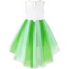 Sunny Fashion Flower Girls Dress Unicorn Rainbow Pageant Princess Party(Green Bunny)