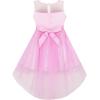 Sunny Fashion Flower Girls Dress Unicorn Rainbow Pageant Princess Party(Pink)