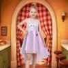 Sunny Fashion Flower Girls Dress Unicorn Rainbow Pageant Princess Party(Pink Grey Mouse)