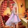 Sunny Fashion Flower Girls Dress Unicorn Rainbow Pageant Princess Party(Pink Grey Mouse)
