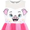 Sunny Fashion Flower Girls Dress Unicorn Rainbow Pageant Princess Party(Pink Piggy)