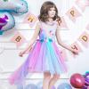 Sunny Fashion Flower Girls Dress Unicorn Rainbow Pageant Princess Party(Purple Rainbow)