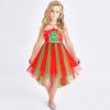 Sunny Fashion Flower Girls Dress Unicorn Rainbow Pageant Princess Party(Red Christmas Tree)