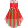 Sunny Fashion Flower Girls Dress Unicorn Rainbow Pageant Princess Party(Red Christmas Tree)