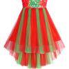 Sunny Fashion Flower Girls Dress Unicorn Rainbow Pageant Princess Party(Red Christmas Tree)