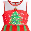 Sunny Fashion Flower Girls Dress Unicorn Rainbow Pageant Princess Party(Red Christmas Tree)