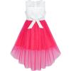 Sunny Fashion Flower Girls Dress Unicorn Rainbow Pageant Princess Party(Watermelon Red)