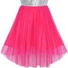 Sunny Fashion Flower Girls Dress Unicorn Rainbow Pageant Princess Party(Watermelon Red)