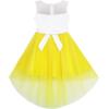 Sunny Fashion Flower Girls Dress Unicorn Rainbow Pageant Princess Party(Yellow)