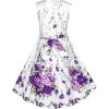Sunny Fashion Flower Girls Dress White Tea Party Gloves Princess Dress Size 4-12(Purple Set)