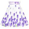 Sunny Fashion Flower Girls Dress White Tea Party Gloves Princess Dress Size 4-12(Purple Tulip Set)