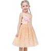 Sunny Fashion Flower Girls Dress White Wedding Pageant Bridesmaid Gown Size 3-10(Beige V Neck)