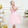 Sunny Fashion Flower Girls Dress White Wedding Pageant Bridesmaid Gown Size 3-10(Light Pink)
