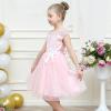 Sunny Fashion Flower Girls Dress White Wedding Pageant Bridesmaid Gown Size 3-10(Light Pink)