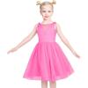 Sunny Fashion Flower Girls Dress White Wedding Pageant Bridesmaid Gown Size 3-10(Pink Dot)