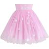 Sunny Fashion Flower Girls Dress White Wedding Pageant Bridesmaid Gown Size 3-10(Pink Flower)
