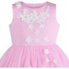 Sunny Fashion Flower Girls Dress White Wedding Pageant Bridesmaid Gown Size 3-10(Pink Flower)