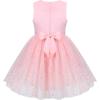 Sunny Fashion Flower Girls Dress White Wedding Pageant Bridesmaid Gown Size 3-10(Pink Flower Sequin)