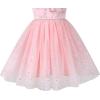 Sunny Fashion Flower Girls Dress White Wedding Pageant Bridesmaid Gown Size 3-10(Pink Flower Sequin)