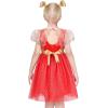 Sunny Fashion Flower Girls Dress White Wedding Pageant Bridesmaid Gown Size 3-10(Red)