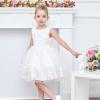 Sunny Fashion Flower Girls Dress White Wedding Pageant Bridesmaid Gown Size 3-10(White)