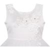 Sunny Fashion Flower Girls Dress White Wedding Pageant Bridesmaid Gown Size 3-10(White)