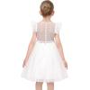 Sunny Fashion Flower Girls Dress White Wedding Pageant Bridesmaid Gown Size 3-10(White Flying Sleeve)