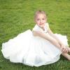 Sunny Fashion Flower Girls Dress White Wedding Pageant Bridesmaid Gown Size 3-10(White Hi-lo)