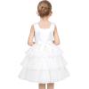 Sunny Fashion Flower Girls Dress White Wedding Pageant Bridesmaid Gown Size 3-10(White Layer)