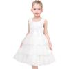 Sunny Fashion Flower Girls Dress White Wedding Pageant Bridesmaid Gown Size 3-10(White Layer)