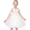 Sunny Fashion Flower Girls Dress White Wedding Pageant Bridesmaid Gown Size 3-10(White Rhinestone)