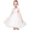 Sunny Fashion Flower Girls Dress White Wedding Pageant Bridesmaid Gown Size 3-10(White Rhinestone)